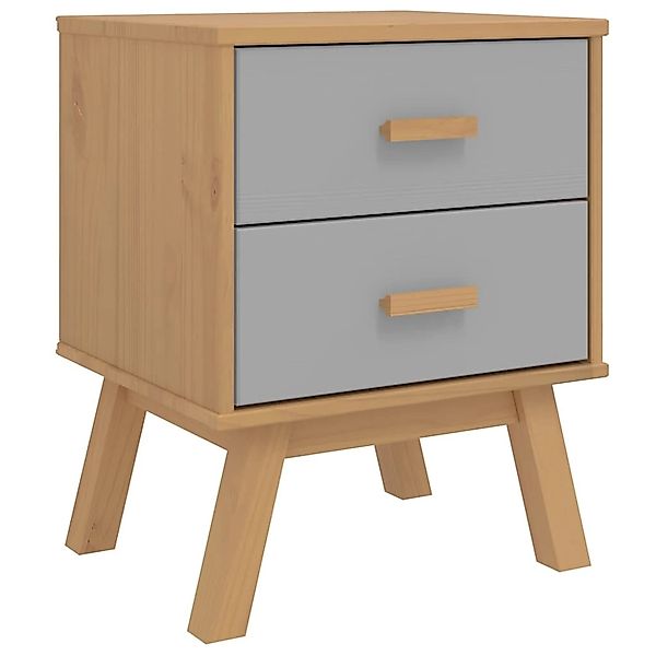 vidaXL Nachttisch OLDEN Grau und Braun Massivholz Kiefer 358583 günstig online kaufen
