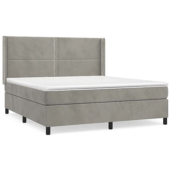 Vidaxl Boxspringbett Mit Matratze Hellgrau 180x200 Cm Samt günstig online kaufen