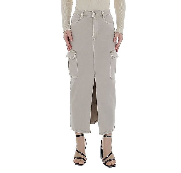 Ital-Design Jeansrock Damen Freizeit (86746036) Stretch Jeansrock in Beige günstig online kaufen