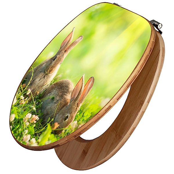 Banjado Design WC Sitz Bambus Toilettendeckel Toilettensitz Bambus Holz Klo günstig online kaufen