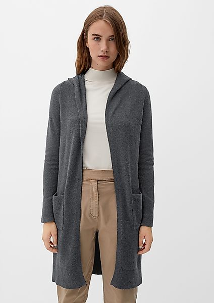 s.Oliver Strickjacke Long-Cardigan mit Kapuze Rippblende günstig online kaufen