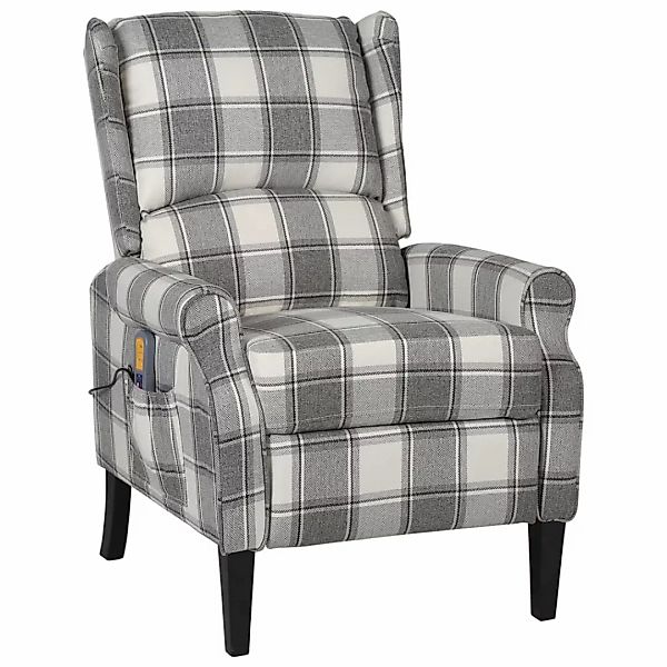 vidaXL Massagesessel Massagesessel Weißgrau Stoff (1-St) günstig online kaufen
