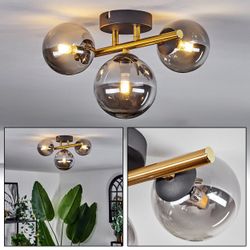 hofstein Deckenleuchte Deckenlampe aus Metall/Glas in günstig online kaufen