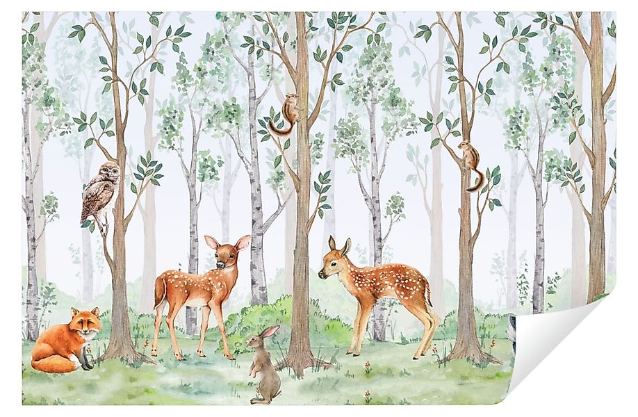Wallarena Fototapete Kinderzimmer Mädchen Jungen Wald günstig online kaufen