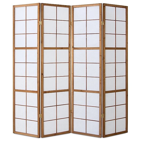 Homestyle4u 4-tlg. Paravent Shoji in Braun 176x175 cm 168 günstig online kaufen