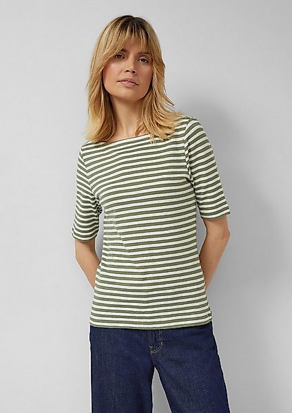 s.Oliver Kurzarmshirt T-Shirt Gestreiftes Halbarmshirt im Slim Fit mit Flam günstig online kaufen