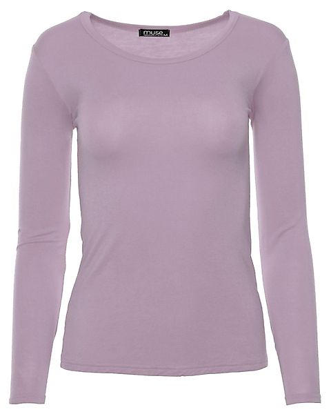 Muse Rundhalsshirt Basic Rundhals Langarmshirt Skinny günstig online kaufen