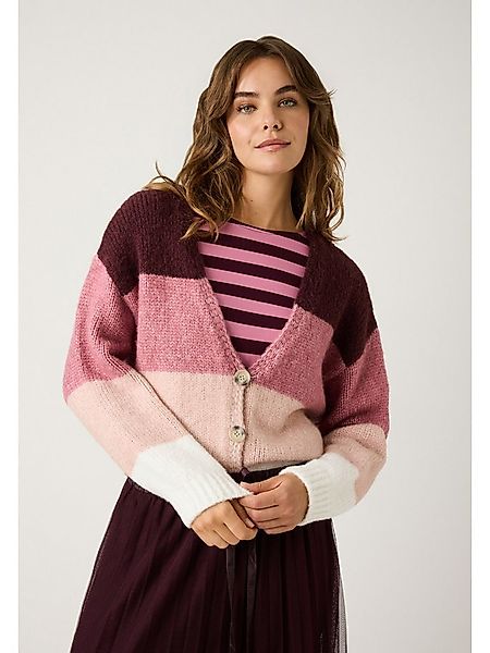 MORE&MORE Cardigan weiche Streifen-Kuschelstrickjacke günstig online kaufen