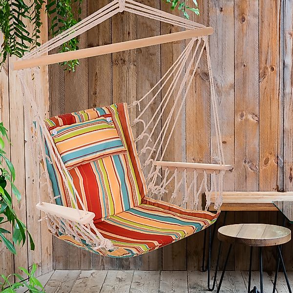 Outsunny Hängesessel mit Kissen und Querstrebe, leicht tragbar, einfach ver günstig online kaufen