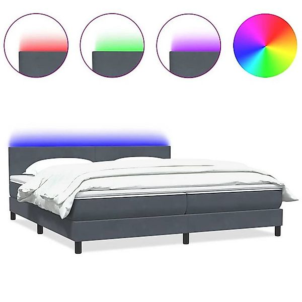 vidaXL Boxspringbett, Boxspringbett mit Matratze Dunkelgrau 200x210 cm Samt günstig online kaufen