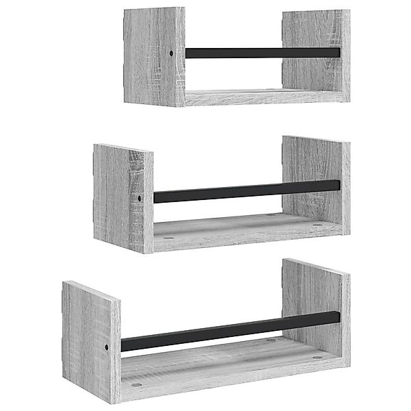 vidaXL Regal 3-tlg. Wandregal-Set mit Stangen günstig online kaufen