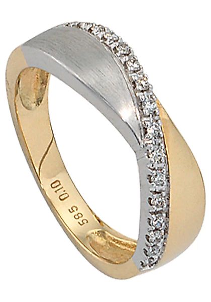 JOBO Diamantring, 585 Gold bicolor mit 16 Diamanten günstig online kaufen