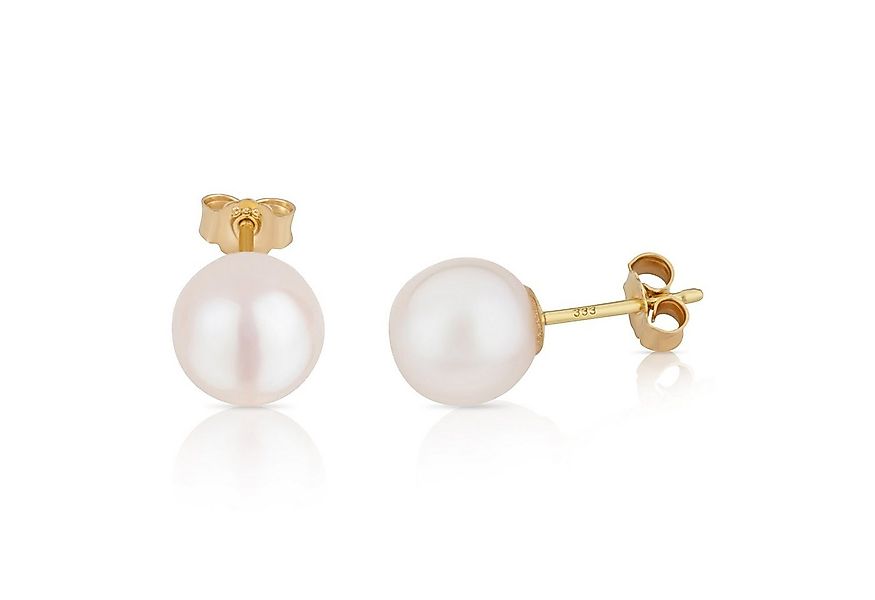 NKlaus Perlenohrringe Paar 8mm echte Süßwasserperle Ohrstecker 333 Gelb (Pa günstig online kaufen