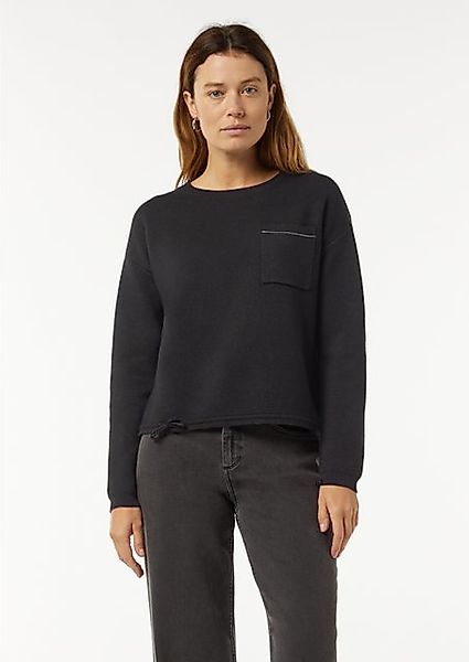Comma Langarmshirt Strickpullover mit Schmuckdetail und Glitzergarn Glitzer günstig online kaufen