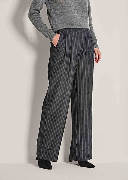 MADELEINE Stoffhose Kurzgröße: Nadelstreifenhose mit weitem Bein Businessho günstig online kaufen