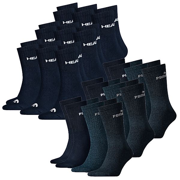 9 Puma Classic Sport Socken + 9 HEAD Unisex Crew Sportsocken günstig online kaufen