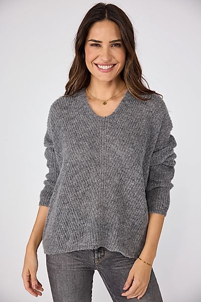 Lieblingsstück V-Ausschnitt-Pullover "AlienaEP", mit Rippenstrickmuster günstig online kaufen