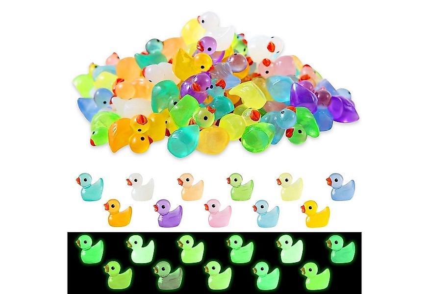 Coonoor Dekofigur 110 Stück Mini Leuchtend Enten, Kleine Bunte Enten Figure günstig online kaufen