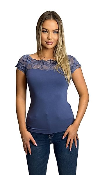Mississhop Spitzenshirt Spitzenshirt Spitze Spitzen T-Shirt günstig online kaufen