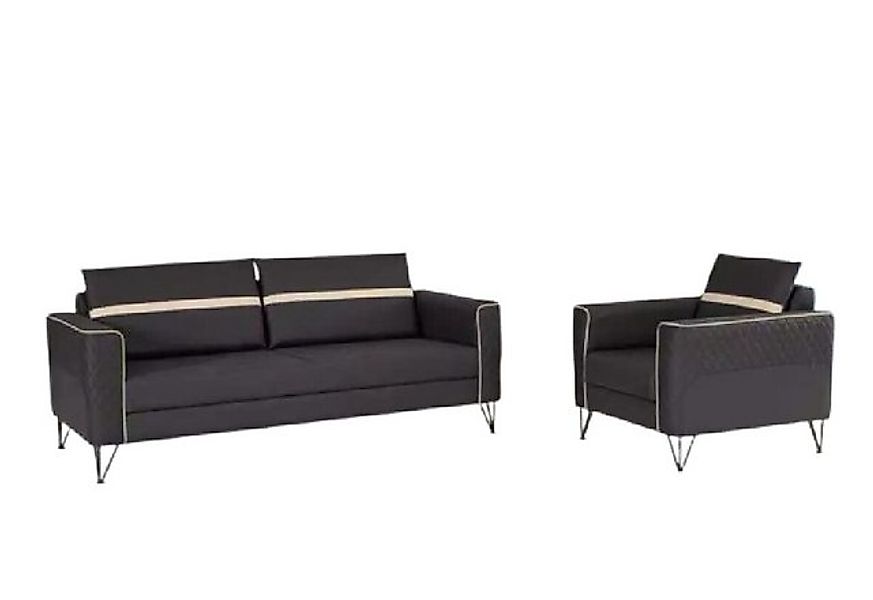 Xlmoebel Sofa Sofa-Set Sitzmöbel Drei-Sitzer Sessel Design-Stoffmöbel 2-tei günstig online kaufen