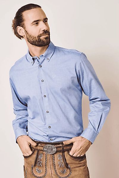 KRÜGER MADL & BUAM Trachtenhemd Hemd 911265-000-8 blau (Perfekt Fit) günstig online kaufen
