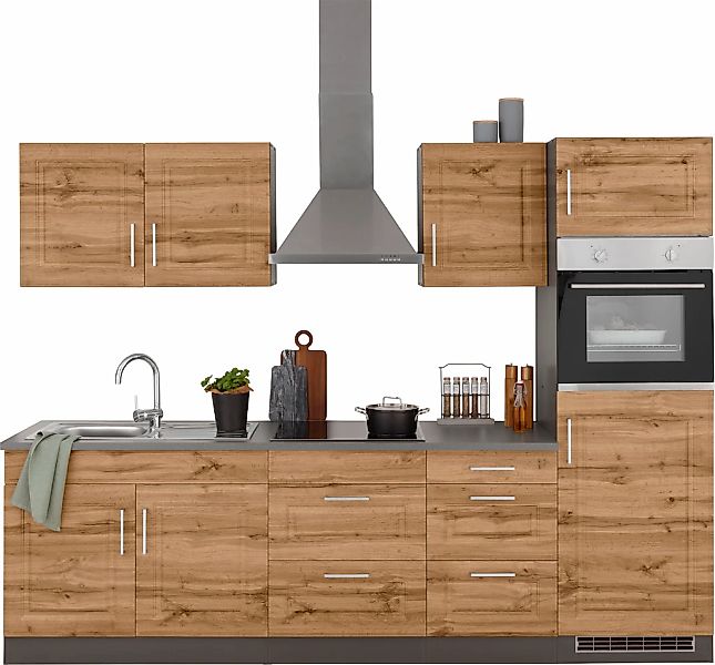 KOCHSTATION Küchenzeile "KS-Stockholm", Breite 270 cm, mit hochwertigen MDF günstig online kaufen