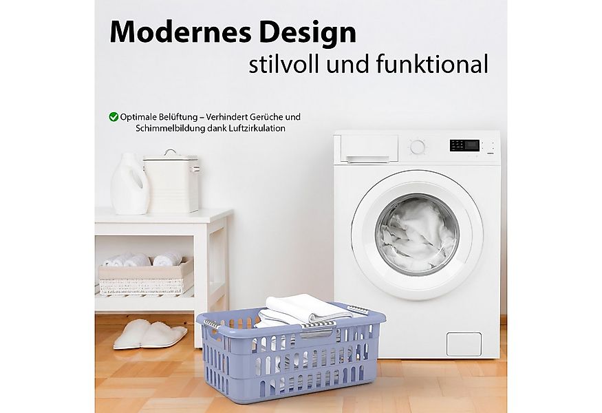 BigDean Wäschekorb 3 Stück Wäschewanne 40L mit Softgriffen Wäschekorb Made günstig online kaufen
