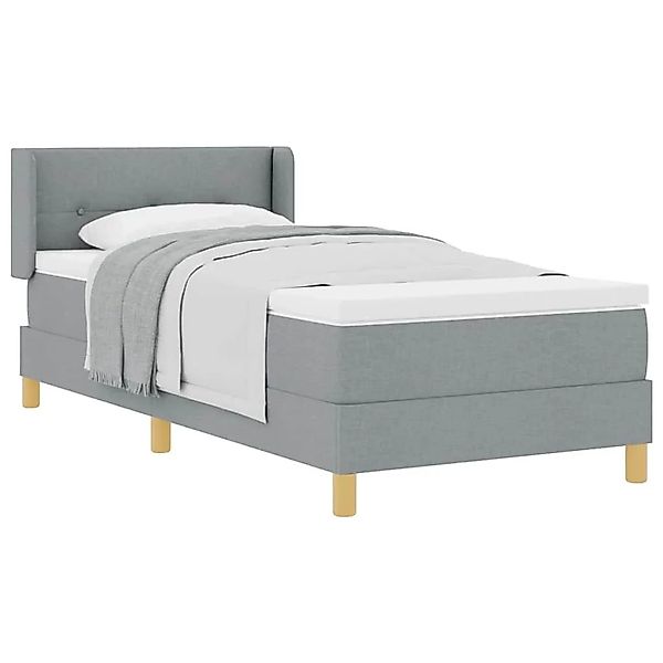 vidaXL Boxspringbett mit Matratze Hellgrau 200 x 100 cm Polyester 3341279 günstig online kaufen