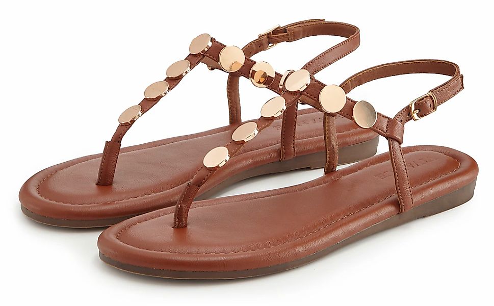 Vivance Sandale "Sommerschuh, offener Schuh, Sandalette," mit goldfarbenen günstig online kaufen