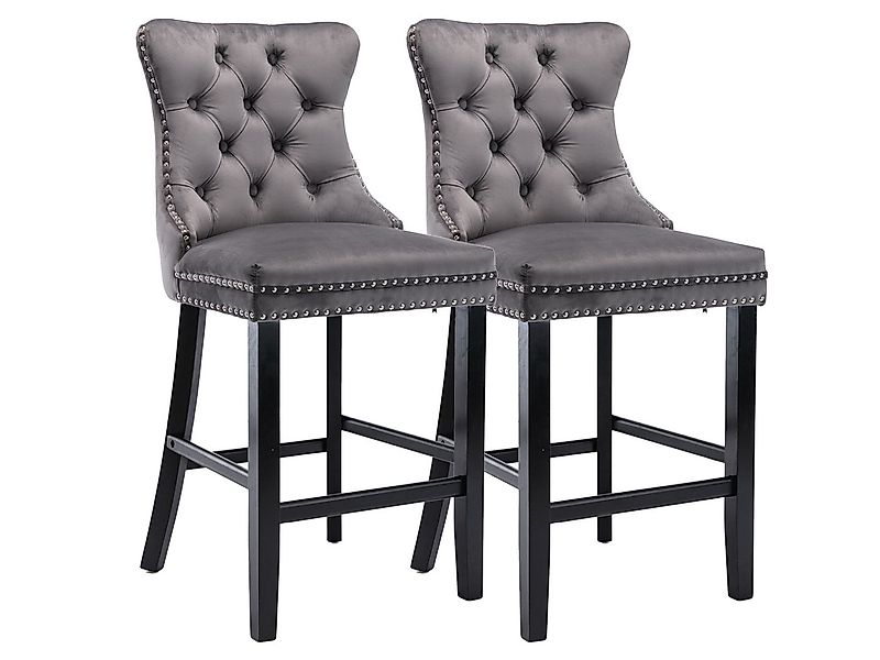 SeedWave Barhocker Mit Rückenlehne, 2er-Set Samt Barstuhl mit Verstellbaren günstig online kaufen