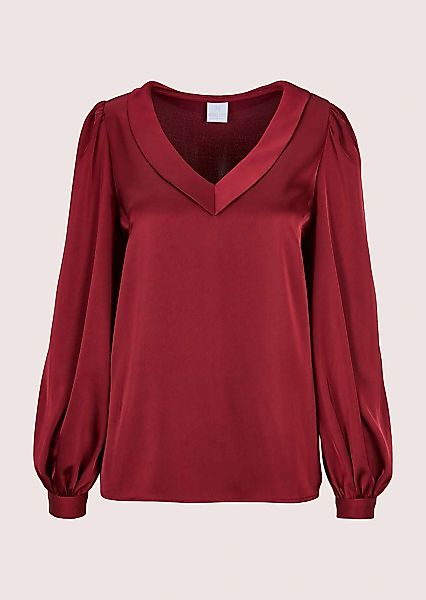 MADELEINE Langarmbluse "Satinbluse Elegante Bluse mit V-Ausschnitt" günstig online kaufen