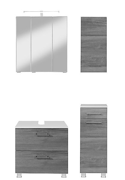 welltime Badmöbel-Set »Trento, Badezimmer-Set, Waschbeckenunterschrank, Hän günstig online kaufen