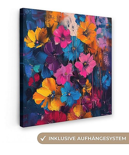 OneMillionCanvasses® Leinwandbild Blumen - Bunt - Abstrakt - Modern, Fotodr günstig online kaufen