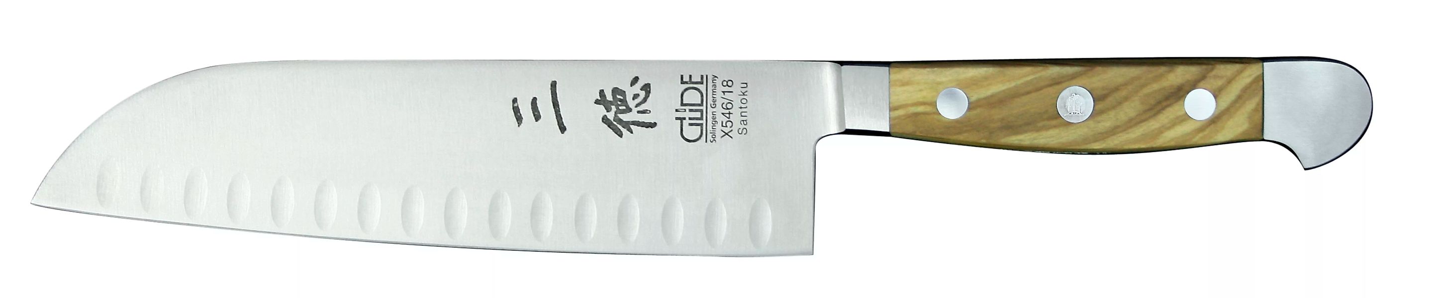 Güde Alpha Olive Santokumesser 18 cm mit Kullen - CVM-Messerstahl - Griffsc günstig online kaufen