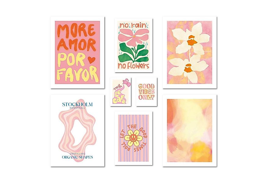ARTFAVES Bilder-Collage Poster Set - Abstract Dopamine Decor - Deko Wandbil günstig online kaufen