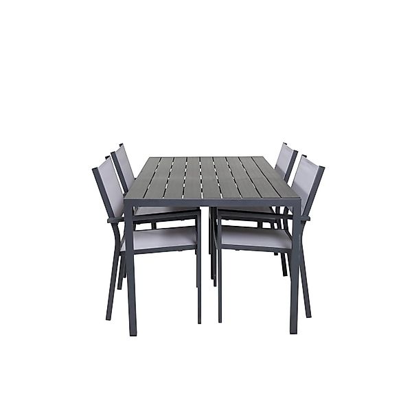 ebuy24 Break Gartenset Tisch 150x90cm 4 Stühle Copacabana Schwarz Grau günstig online kaufen