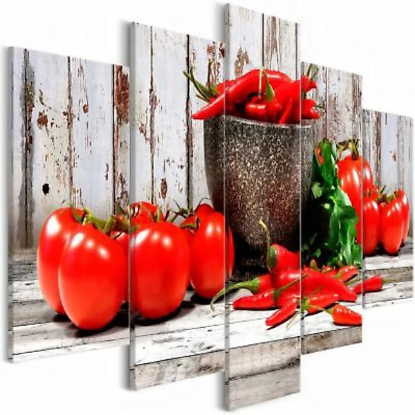 artgeist Wandbild Red Vegetables (5 Parts) Wood Wide mehrfarbig Gr. 200 x 1 günstig online kaufen