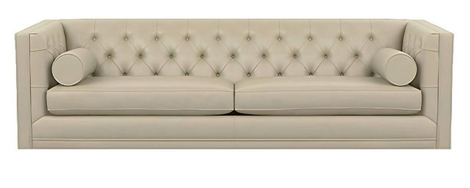 Xlmoebel Sofa Neu Chesterfield Couch in modernem Design aus beigeem Lederso günstig online kaufen