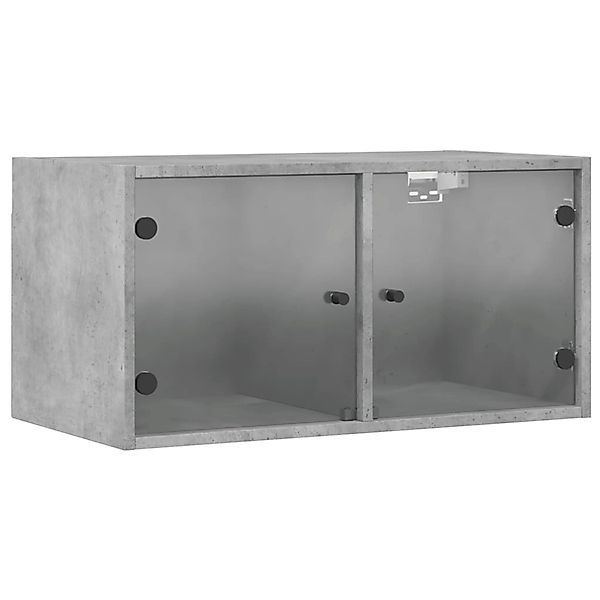 vidaXL Wandschrank mit Glastüren Betongrau 68,5x37x35 cm günstig online kaufen