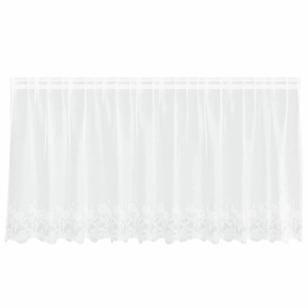 vidaXL Spitzenvorhang mit Vorhängen Weiß 300x80cm Polyester 4107774 günstig online kaufen