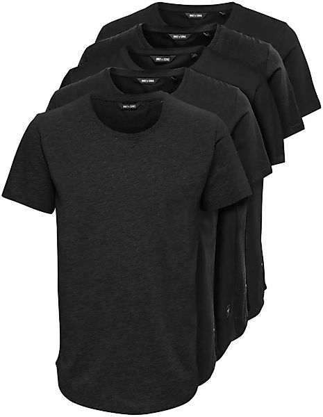 ONLY & SONS T-Shirt ONSMATT LONGY SS TEE 5-PACK günstig online kaufen