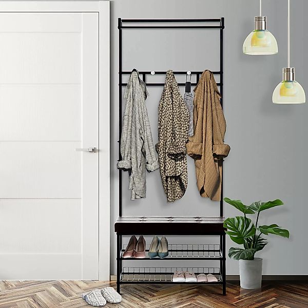 HOMCOM Garderobe schwarz Polypropylen B/H/L: ca. 35x725x180 cm günstig online kaufen