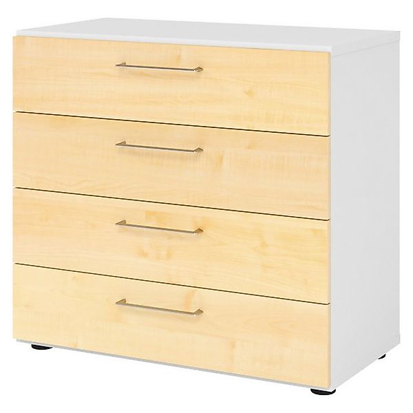 bümö Aktenschrank smart Schubladen Schrank - 4 Schübe Dekor: Weiß/Ahorn günstig online kaufen