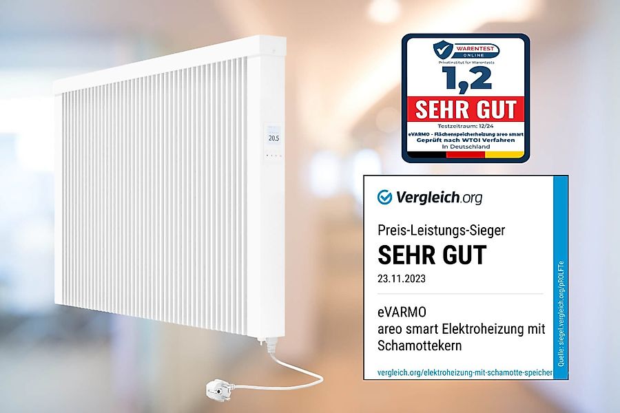 eVARMO Elektro-Heizkörper Flächenspeicherheizung areo smart, intelligente günstig online kaufen