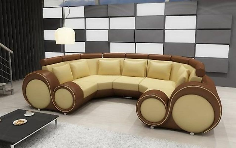 JVmoebel Ecksofa XXL WOHNLANDSCHAFT LEDERSOFA DESIGN POLSTER GARNITUR COUCH günstig online kaufen