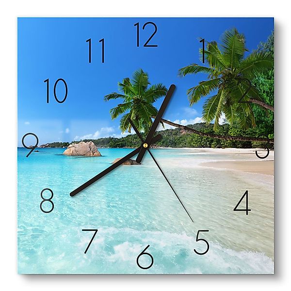 DEQORI Wanduhr 'Bilderbuchstrand' (Glas Glasuhr modern günstig online kaufen