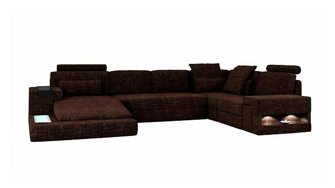 JVmoebel Ecksofa Ecksofa U-Form Moderne Sofa Ledersofa Ecksofa Polster Stof günstig online kaufen