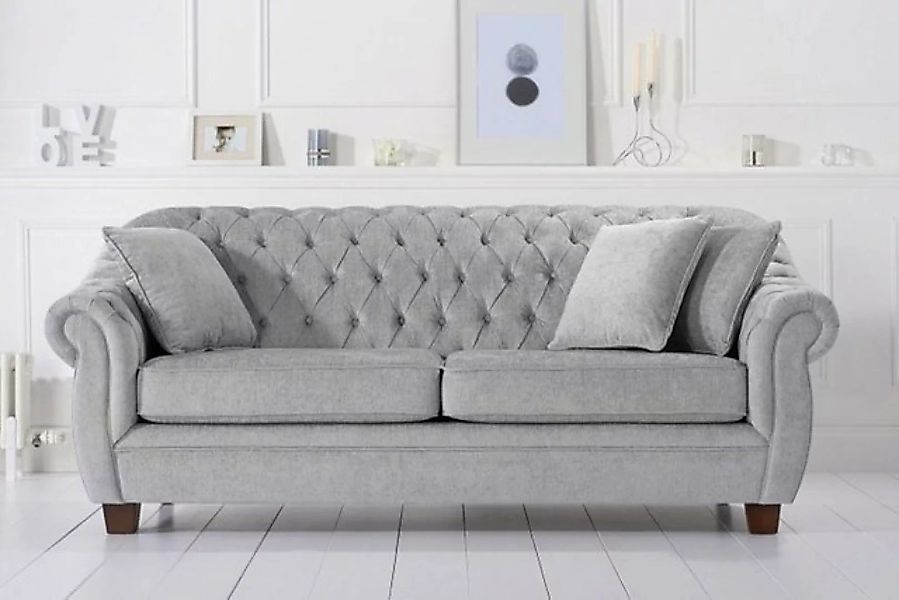 JVmoebel Sofa Luxus weißer Chesterfield Polstermöbel luxus Dreisitzer Moder günstig online kaufen