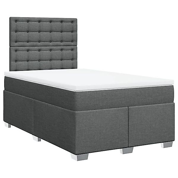 vidaXL Boxspringbett, Boxspringbett mit Matratze Dunkelgrau 120x190 cm Stof günstig online kaufen