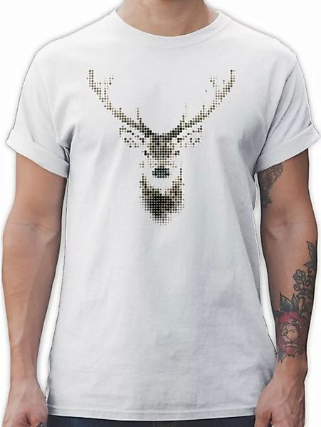 Shirtracer T-Shirt Hirsch Pixel Weihachten Kleidung günstig online kaufen
